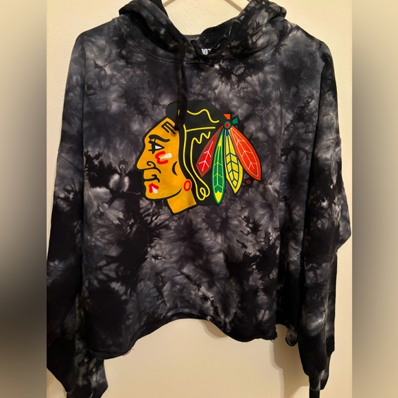 CHICAGO BLACKHAWKS tie dyed Crop top long sleeve - Picture 1 of 7